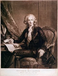 Charles Alexandre de Calonne (1734-1802) Algemeen Controleur van de Financiën van Lodewijk XVI (1754-93) gegraveerd door de Brea
